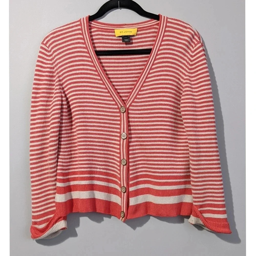 St. John Cropped Cardigan Sweater